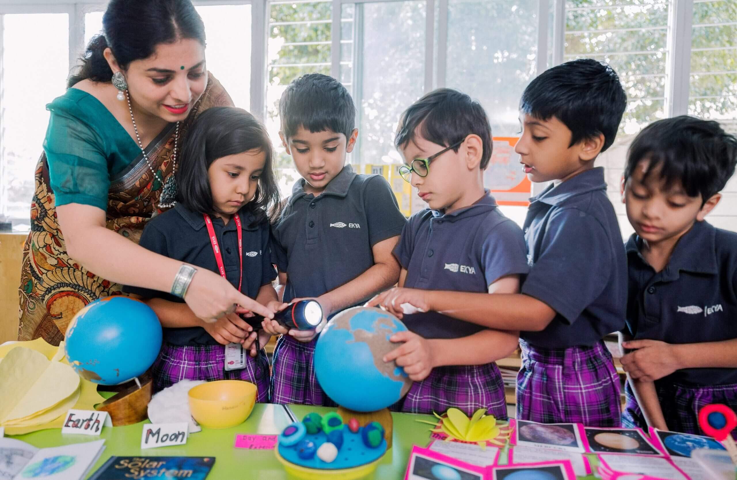 igcse board schools in bangalore Ekya School Student with teacher