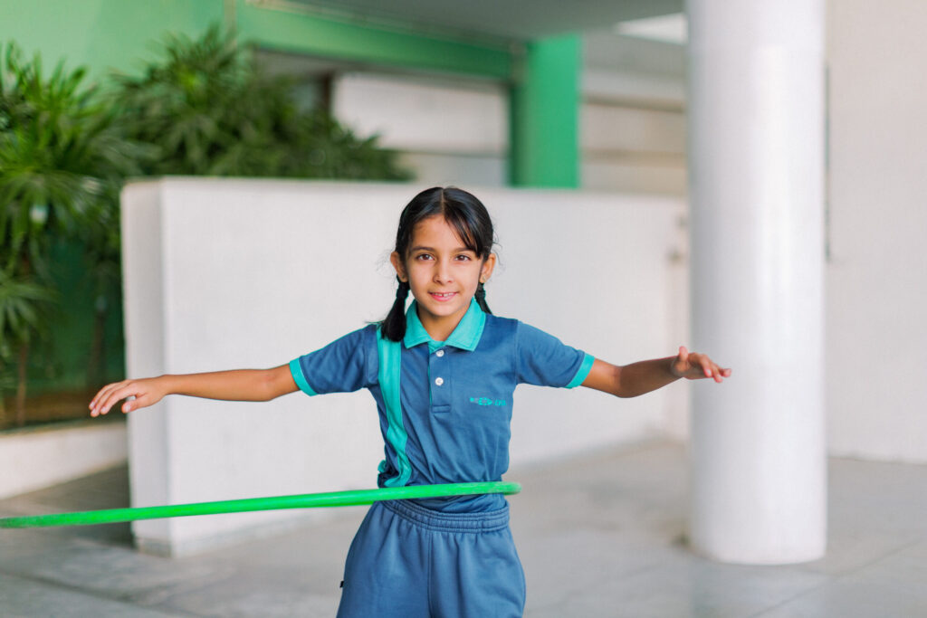 Ekya School Student Playing with the ring