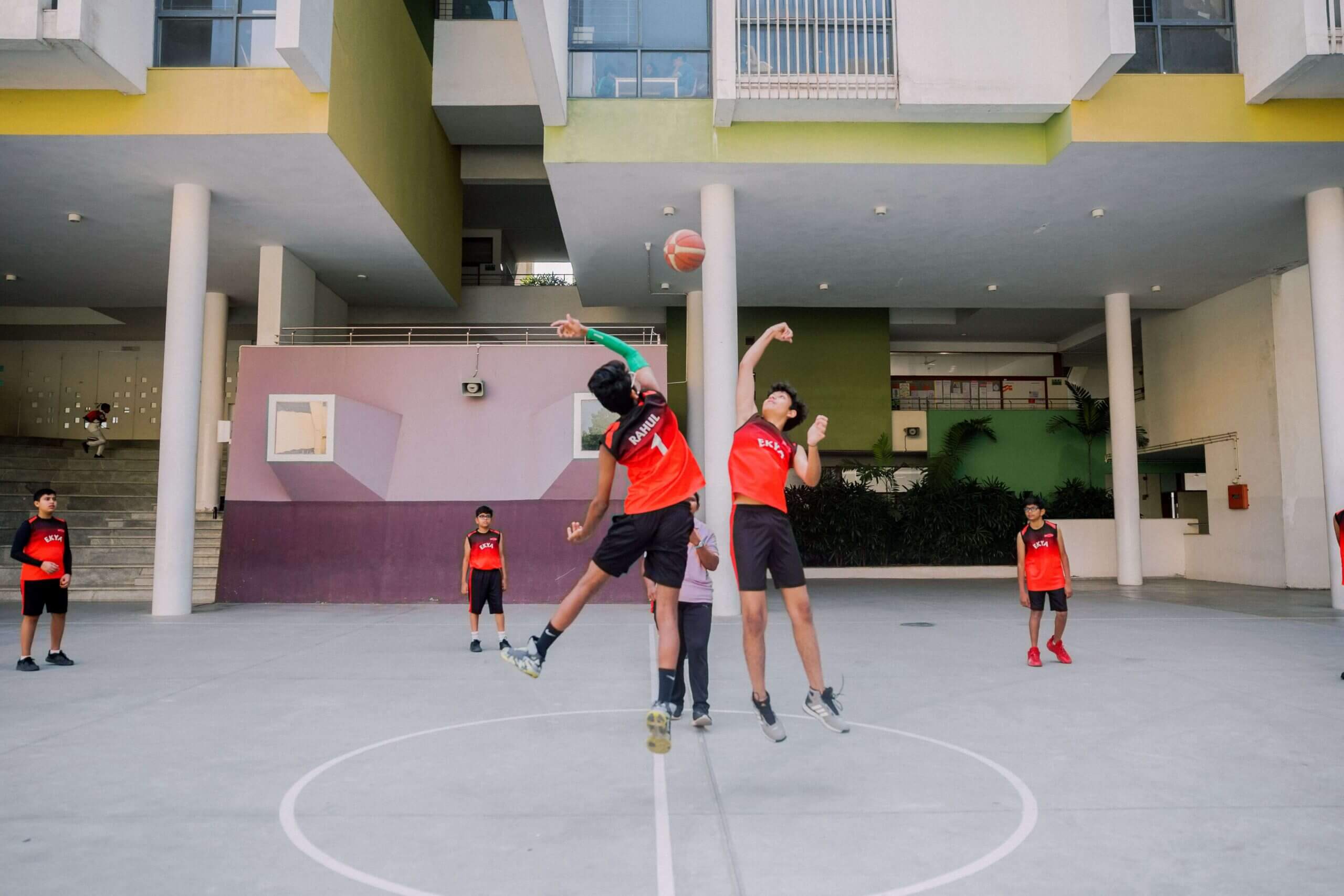 Ekya best cbse schools in south bangalore Students Playing Basketball