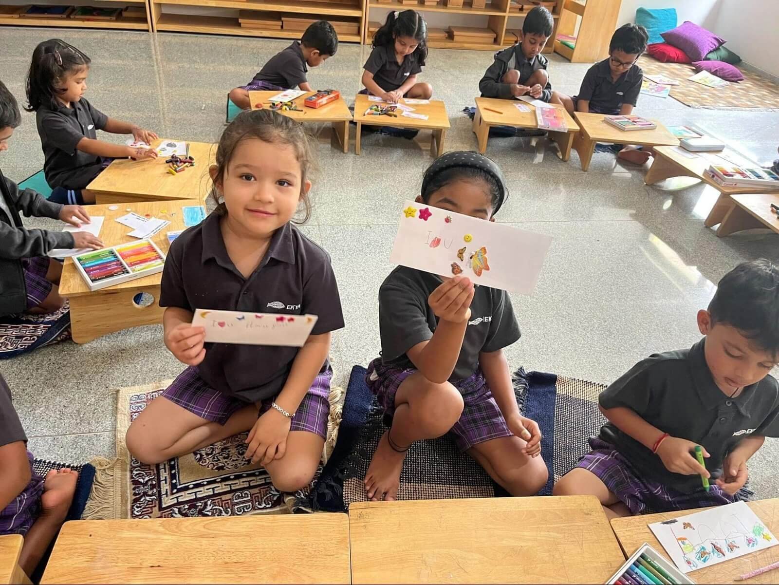 Children at Ekya school having fun in class