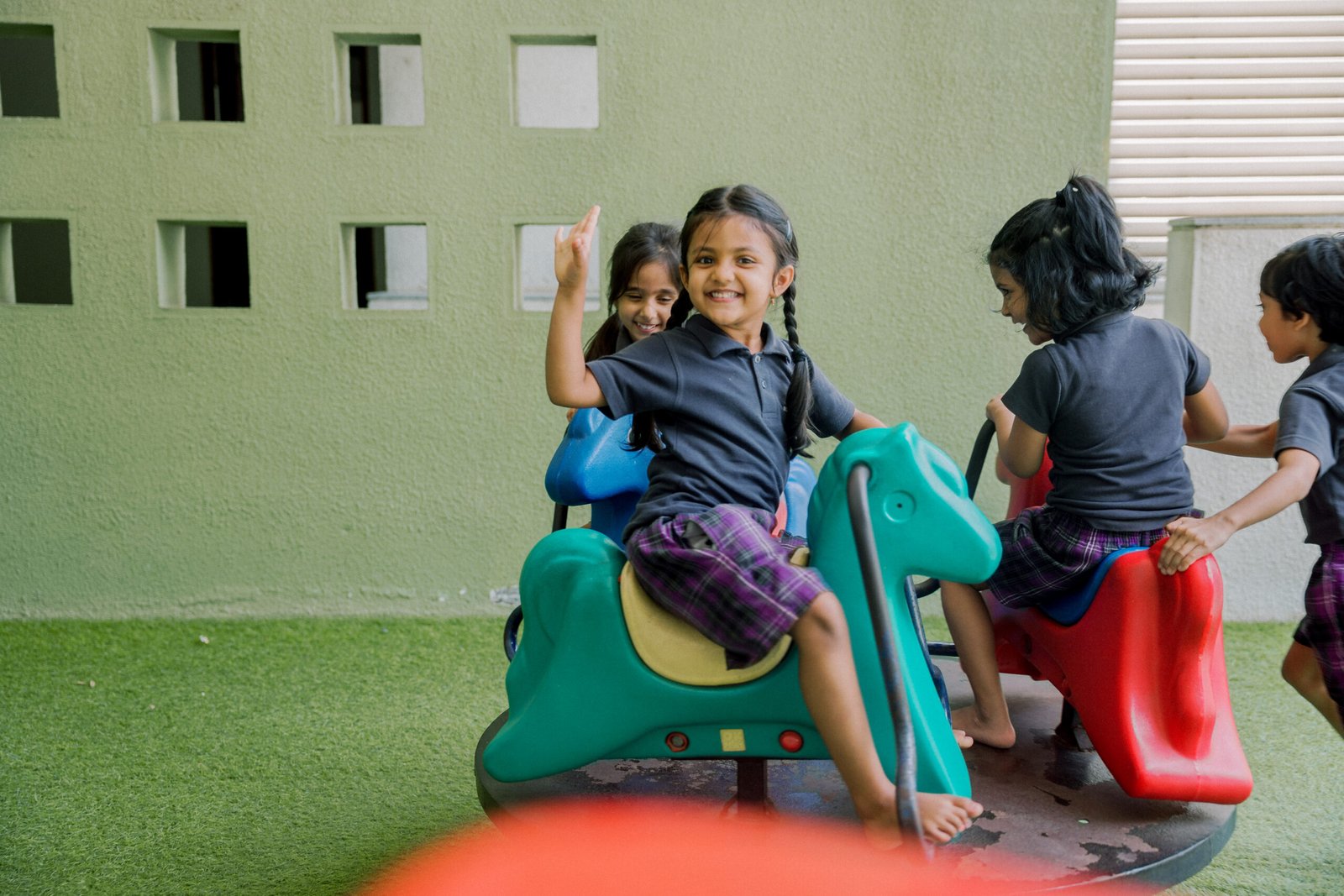 Ekya School Students playing inside the Campus