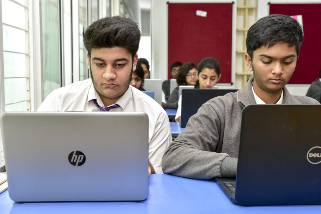 Top schools in Bangalore Ekya students inside the computer class