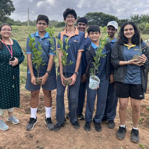 Good School in Bangalore Ekya School Students Planting trees