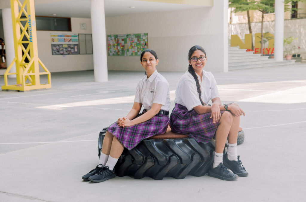 Cambridge Curriculum Ekya Schools Students inside the campus