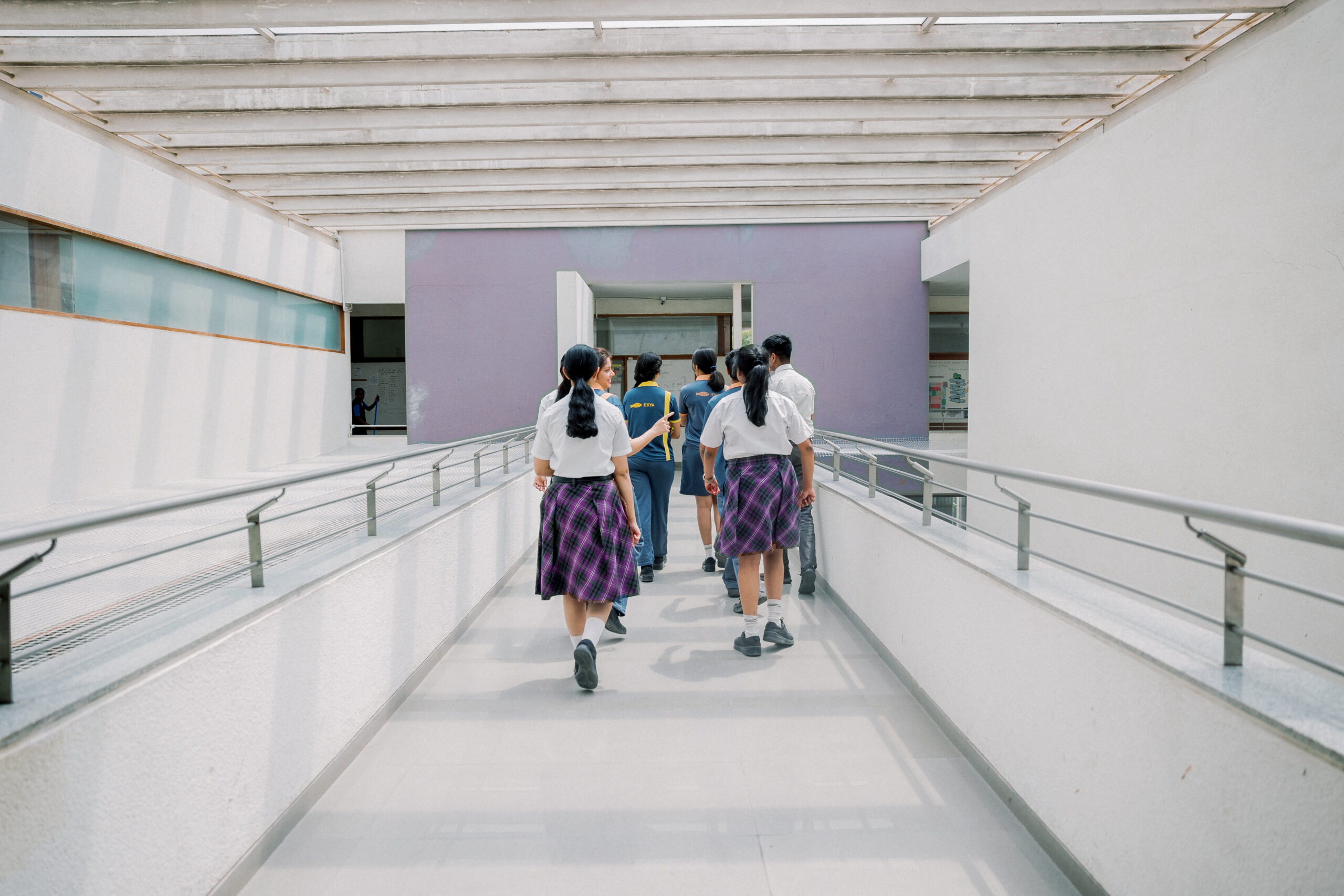 Top School in Bangalore Ekya school Students walking inside the campus